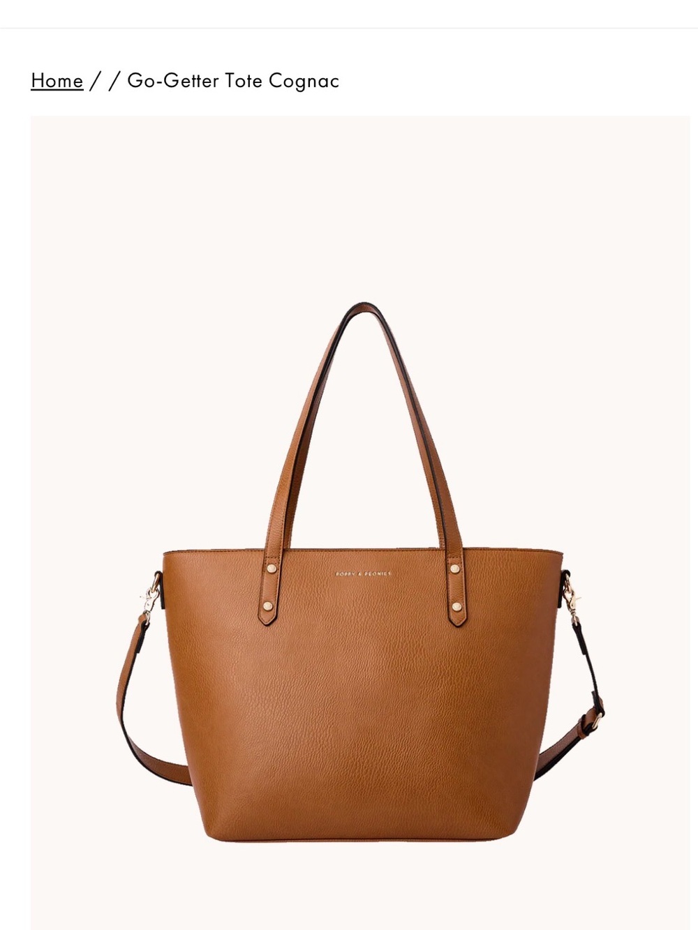 Poppy & Peonies Go-Getter Tote in Cognac